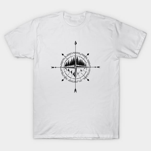 Nature Compass T-Shirt by SommersethArt